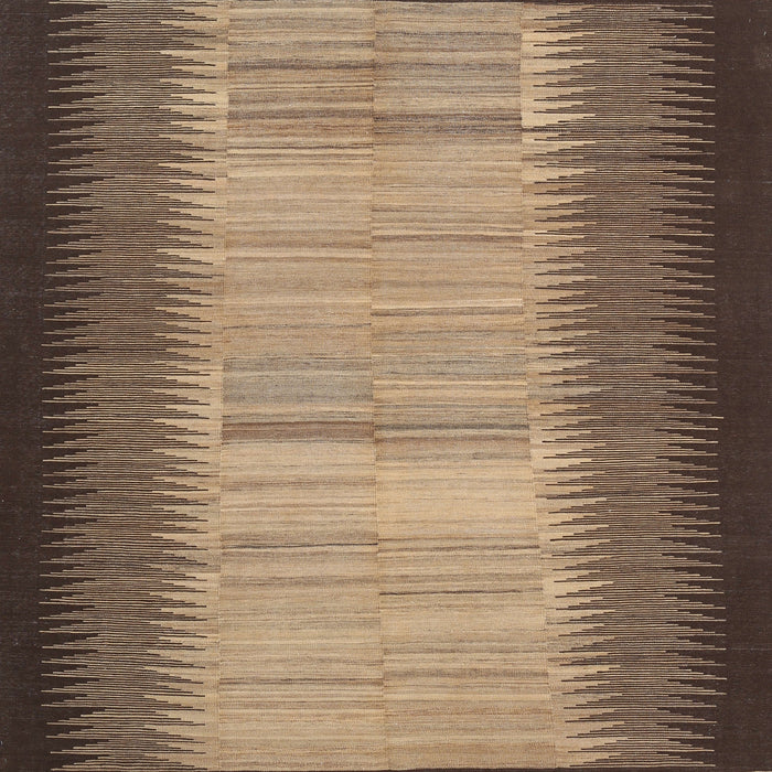 Sideview of Machine Washable Contemporary Sand Brown Rug, wshcon713