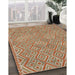 Contemporary Camel Brown Modern Rug in Family Room, con714