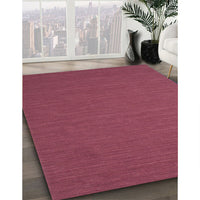 Contemporary Bright Maroon Red Modern Rug, con716