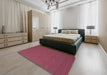 Contemporary Bright Maroon Red Modern Rug in a Bedroom, con716