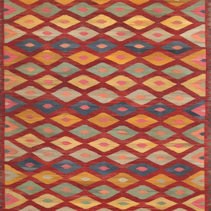 Machine Washable Contemporary Red Rug, wshcon717