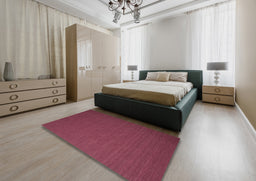 Contemporary Bright Maroon Red Modern Rug in a Bedroom, con721