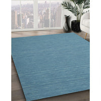 Contemporary Glacial Blue Ice Blue Modern Rug, con723