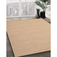 Contemporary Sand Brown Solid Rug, con724