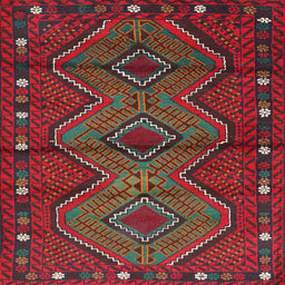 Sideview of Machine Washable Contemporary Red Rug, wshcon726