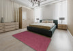 Contemporary Bright Maroon Red Modern Rug in a Bedroom, con727