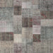 Square Contemporary Dark Gray Patchwork Rug, con728