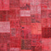 Square Contemporary Red Patchwork Rug, con729