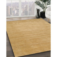 Contemporary Yellow Solid Rug, con72