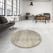 Round Machine Washable Contemporary Tan Brown Rug in a Office, wshcon730