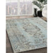 Contemporary Silver Gray Persian Rug in Family Room, con732