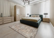 Machine Washable Contemporary Tan Brown Rug in a Bedroom, wshcon734