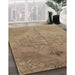 Machine Washable Contemporary Orange Brown Rug in a Family Room, wshcon736