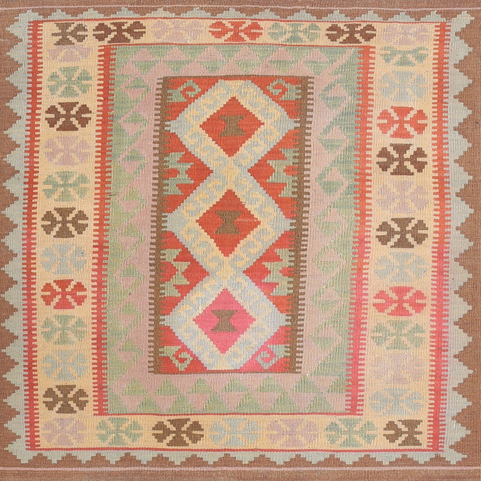 Square Contemporary Brown Oriental Rug, con738