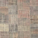 Square Contemporary Light French Beige Brown Patchwork Rug, con739