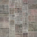 Square Contemporary Rosy Brown Pink Patchwork Rug, con740