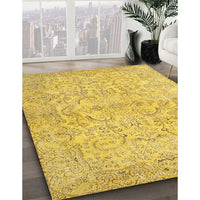 Contemporary Yellow Modern Rug, con742