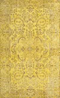 Machine Washable Contemporary Yellow Rug, wshcon742