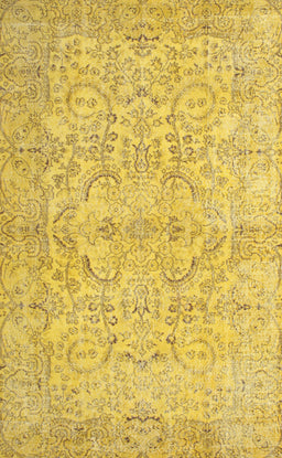 Machine Washable Contemporary Yellow Rug, wshcon742
