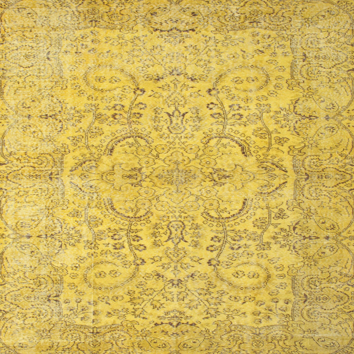 Square Contemporary Yellow Modern Rug, con742