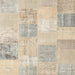 Square Contemporary Light French Beige Brown Patchwork Rug, con743