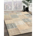 Contemporary Light French Beige Brown Patchwork Rug in Family Room, con743