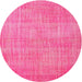 Sideview of Contemporary Deep Pink Modern Rug, con745