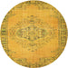 Sideview of Contemporary Deep Yellow Modern Rug, con746