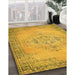 Machine Washable Contemporary Deep Yellow Rug in a Family Room, wshcon746