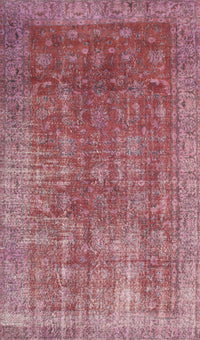 Machine Washable Contemporary Pale Violet Red Pink Rug, wshcon747