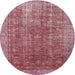 Sideview of Contemporary Pale Violet Red Pink Persian Rug, con747