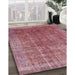 Contemporary Pale Violet Red Pink Persian Rug in Family Room, con747