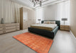 Contemporary Orange Modern Rug in a Bedroom, con748