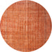 Sideview of Contemporary Orange Modern Rug, con748