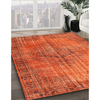 Contemporary Neon Red Modern Rug, con749