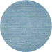 Square Machine Washable Contemporary Denim Blue Rug, wshcon74