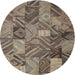 Square Machine Washable Contemporary Brown Rug, wshcon752