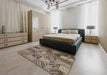 Machine Washable Contemporary Brown Rug in a Bedroom, wshcon752