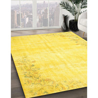 Contemporary Yellow Modern Rug, con753