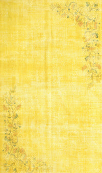 Machine Washable Contemporary Yellow Rug, wshcon753