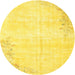 Sideview of Contemporary Yellow Modern Rug, con753