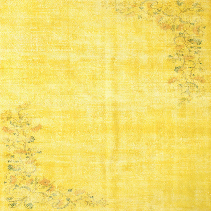 Sideview of Machine Washable Contemporary Yellow Rug, wshcon753