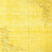 Sideview of Machine Washable Contemporary Yellow Rug, wshcon753