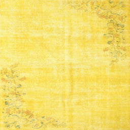 Square Contemporary Yellow Modern Rug, con753
