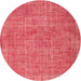 Square Machine Washable Contemporary Red Rug, wshcon754