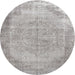 Square Machine Washable Contemporary Pale Silver Gray Rug, wshcon755