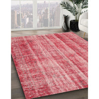 Contemporary Light Coral Pink Modern Rug, con757