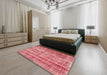 Machine Washable Contemporary Light Coral Pink Rug in a Bedroom, wshcon757
