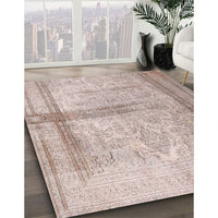 Contemporary Rose Pink Modern Rug, con760