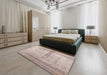 Contemporary Rose Pink Modern Rug in a Bedroom, con760